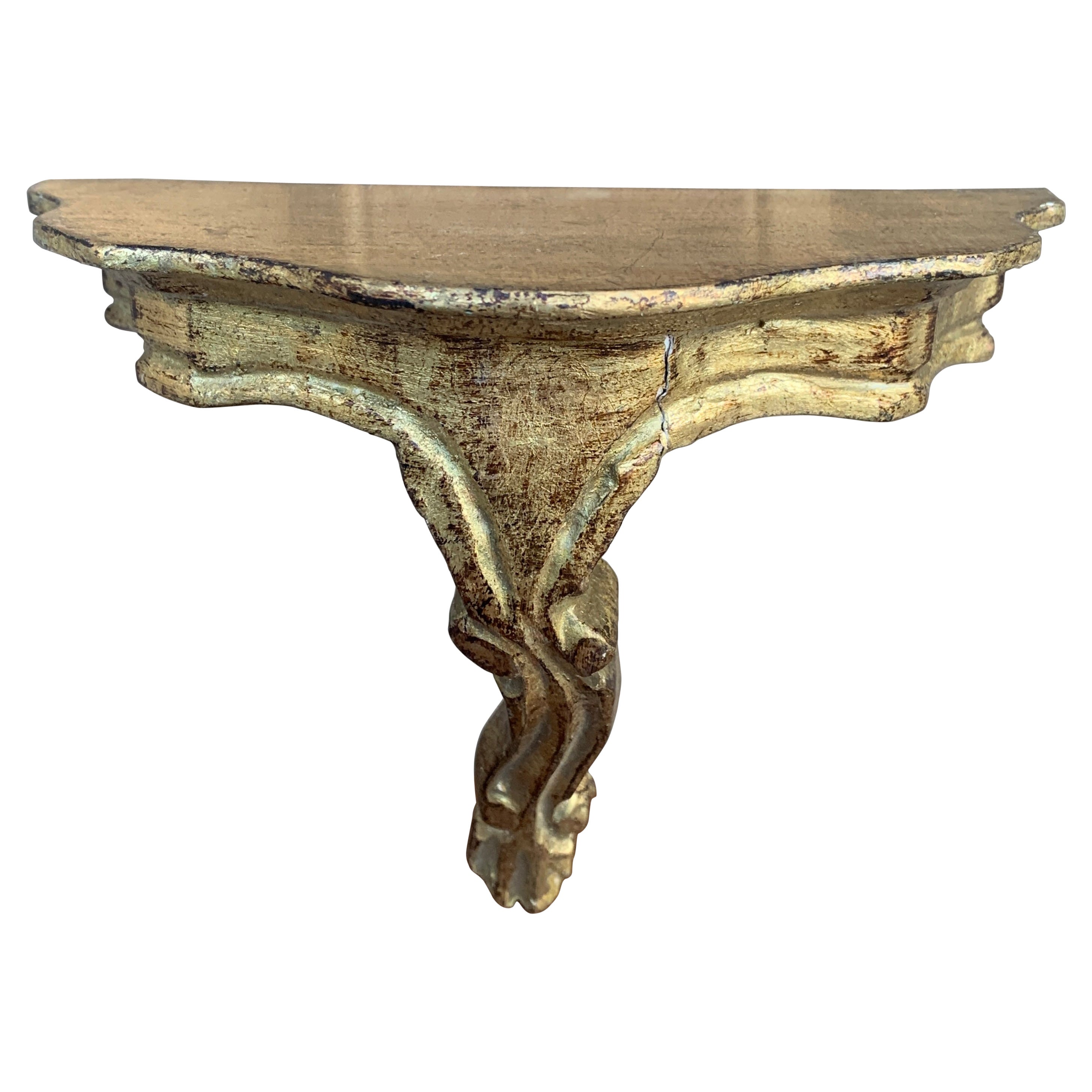 Vintage Italian Giltwood Wall Sconce Shelf