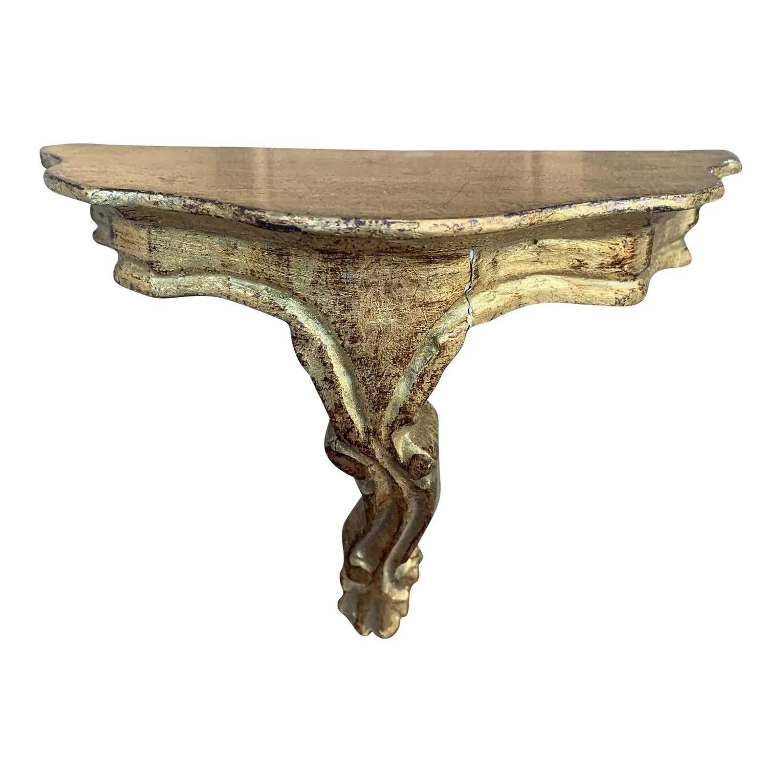 Vintage Italienisch Giltwood Wandleuchter Regal im Angebot