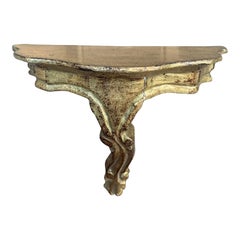 Etagère murale vintage en bois doré italien