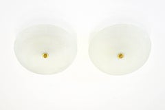 Vintage Italian Glass and Brass Ceiling Lights, circa 1950