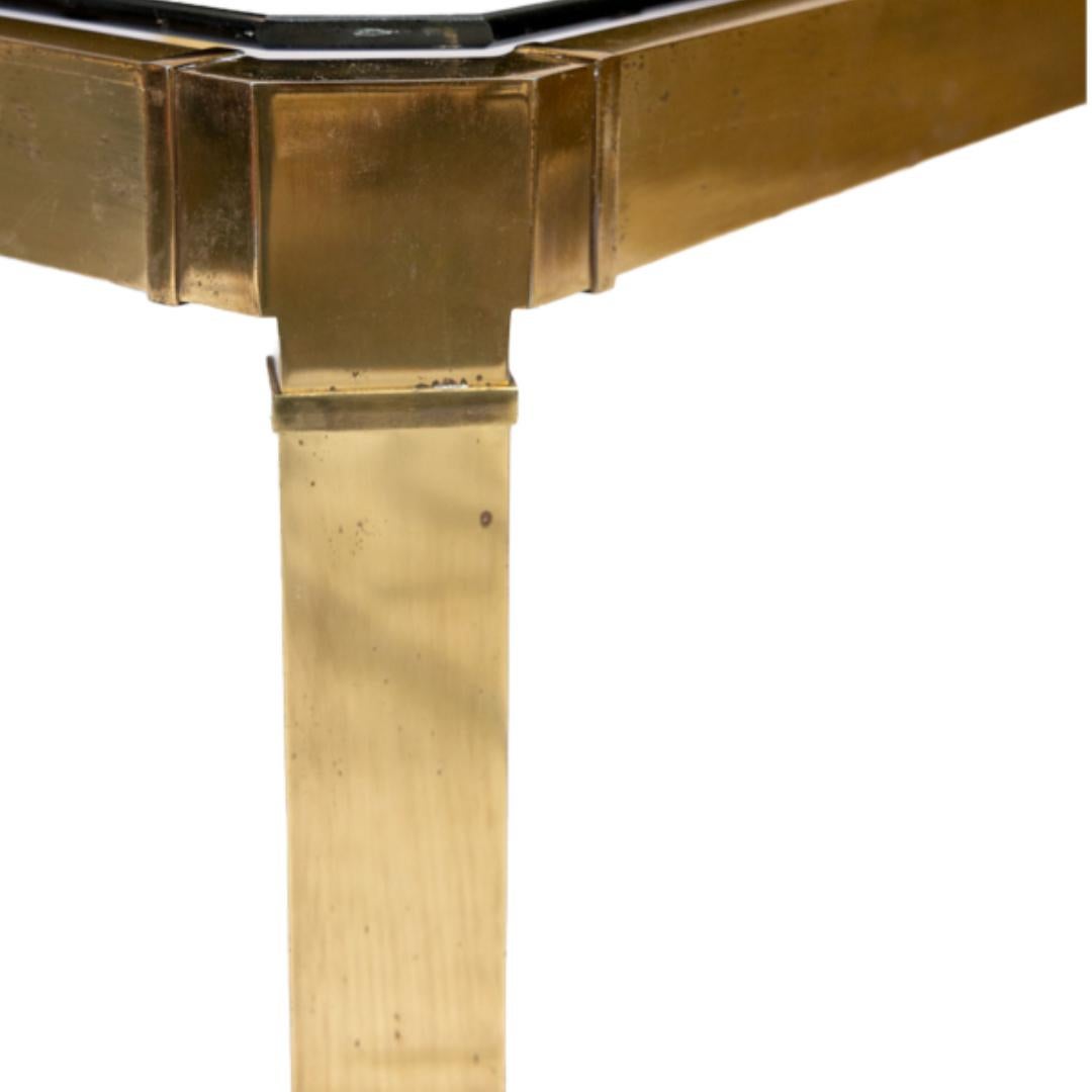 Hollywood Regency Table Vintage Italian Glass et Brass en vente
