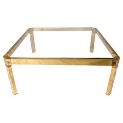 Vintage Italian Glass and Brass Table