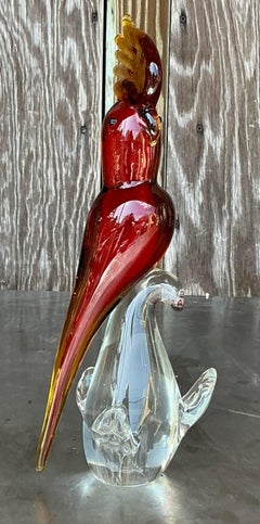 Vintage Italian Glass Bird After Murano