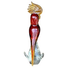 Vintage Italian Glass Bird After Murano