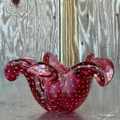 Vintage Italian Glass Bowl After Murano