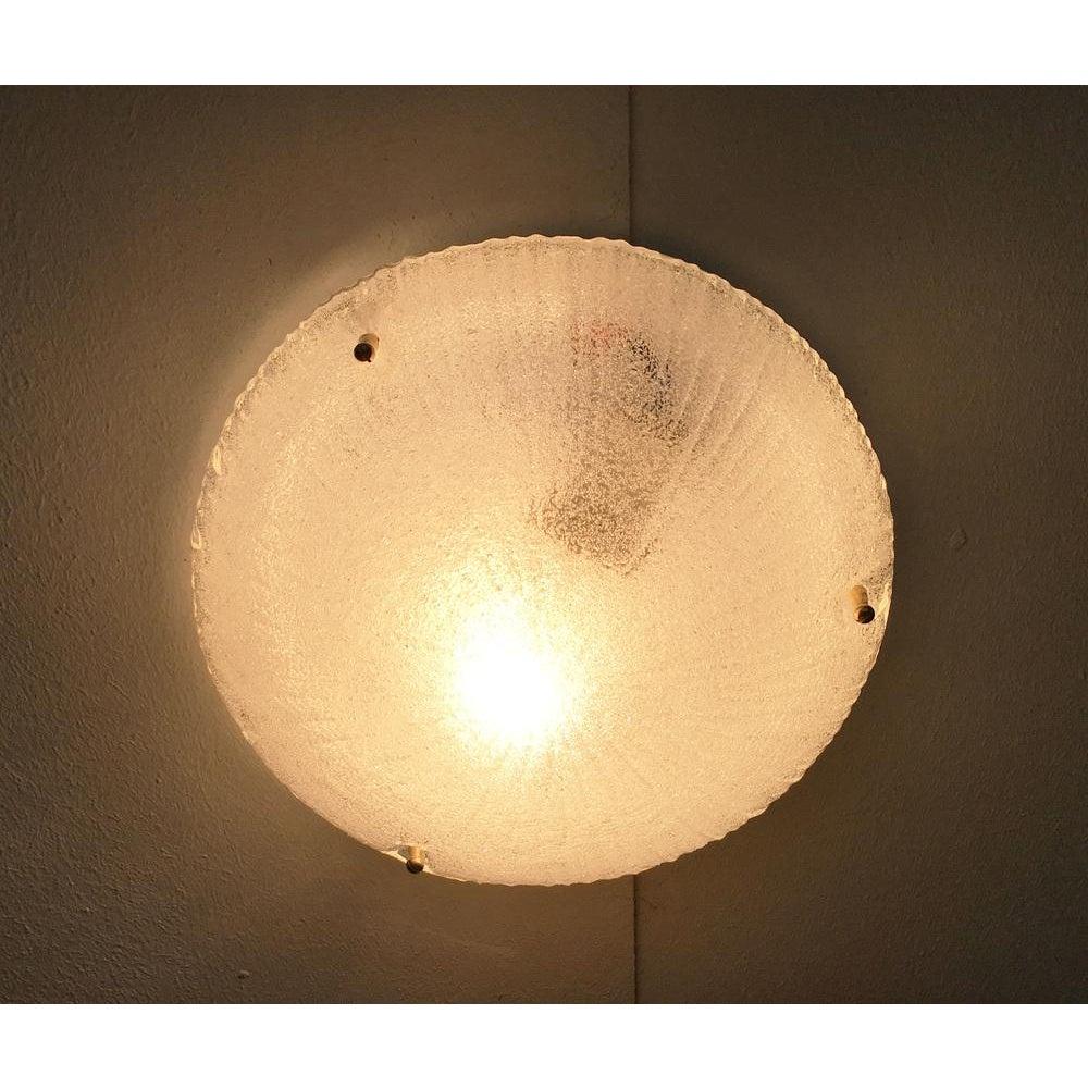 Métal Vintage Italian Glass Ceiling Lamp from Lucitalia, 1970 en vente