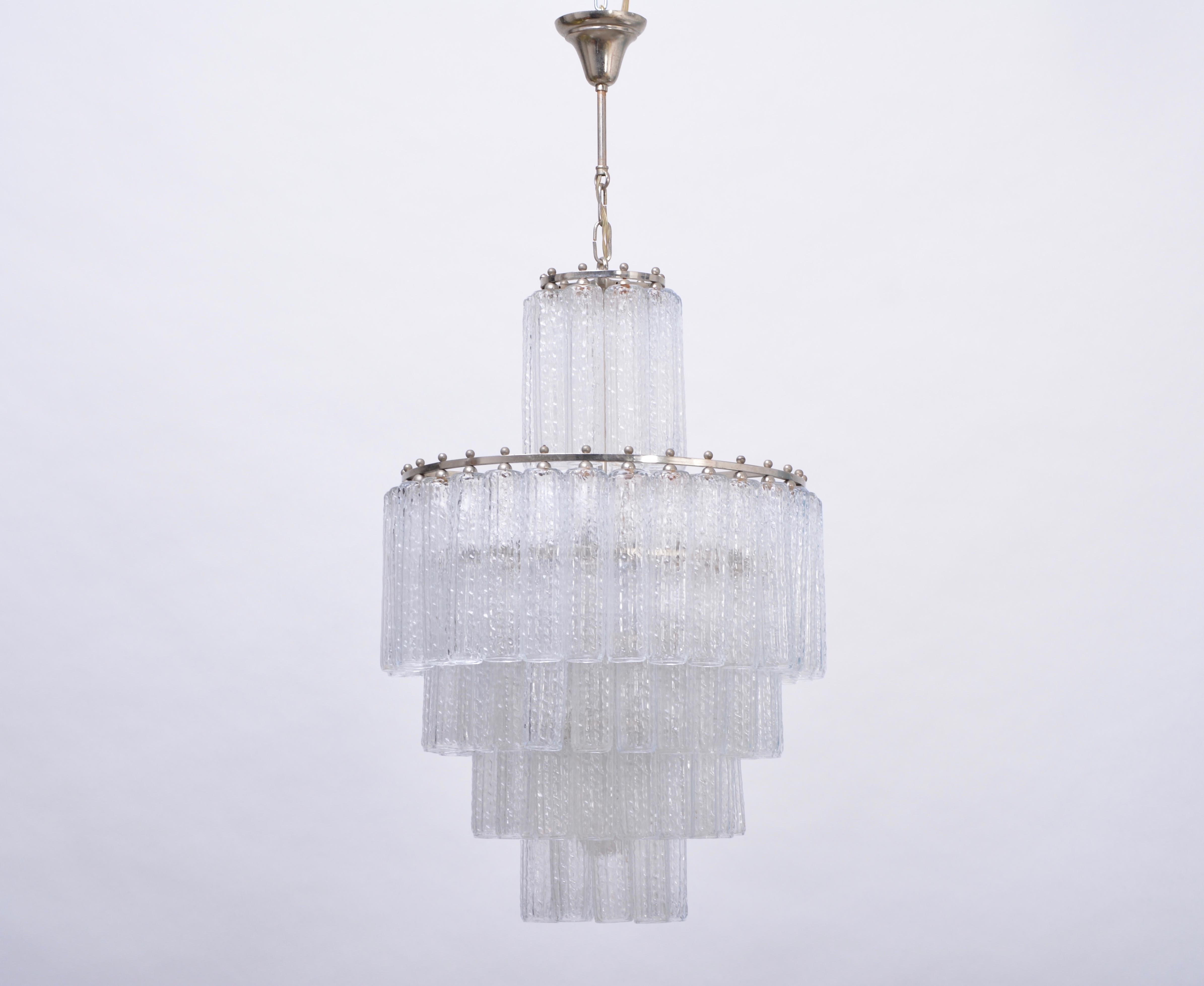 Italian Mid-Century Modern Glass chandelier in the style of Venini 4