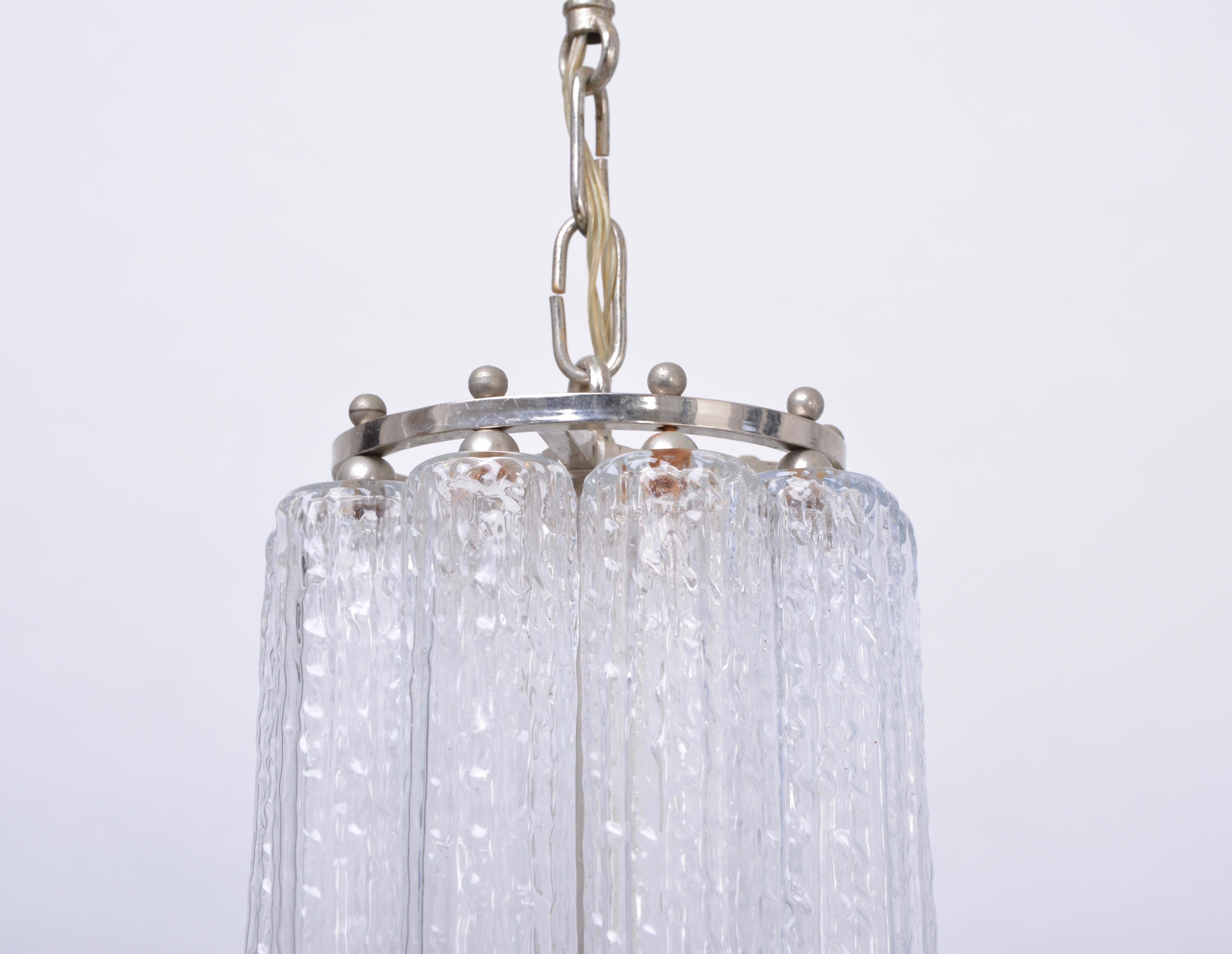 Italian Mid-Century Modern Glass chandelier in the style of Venini 5