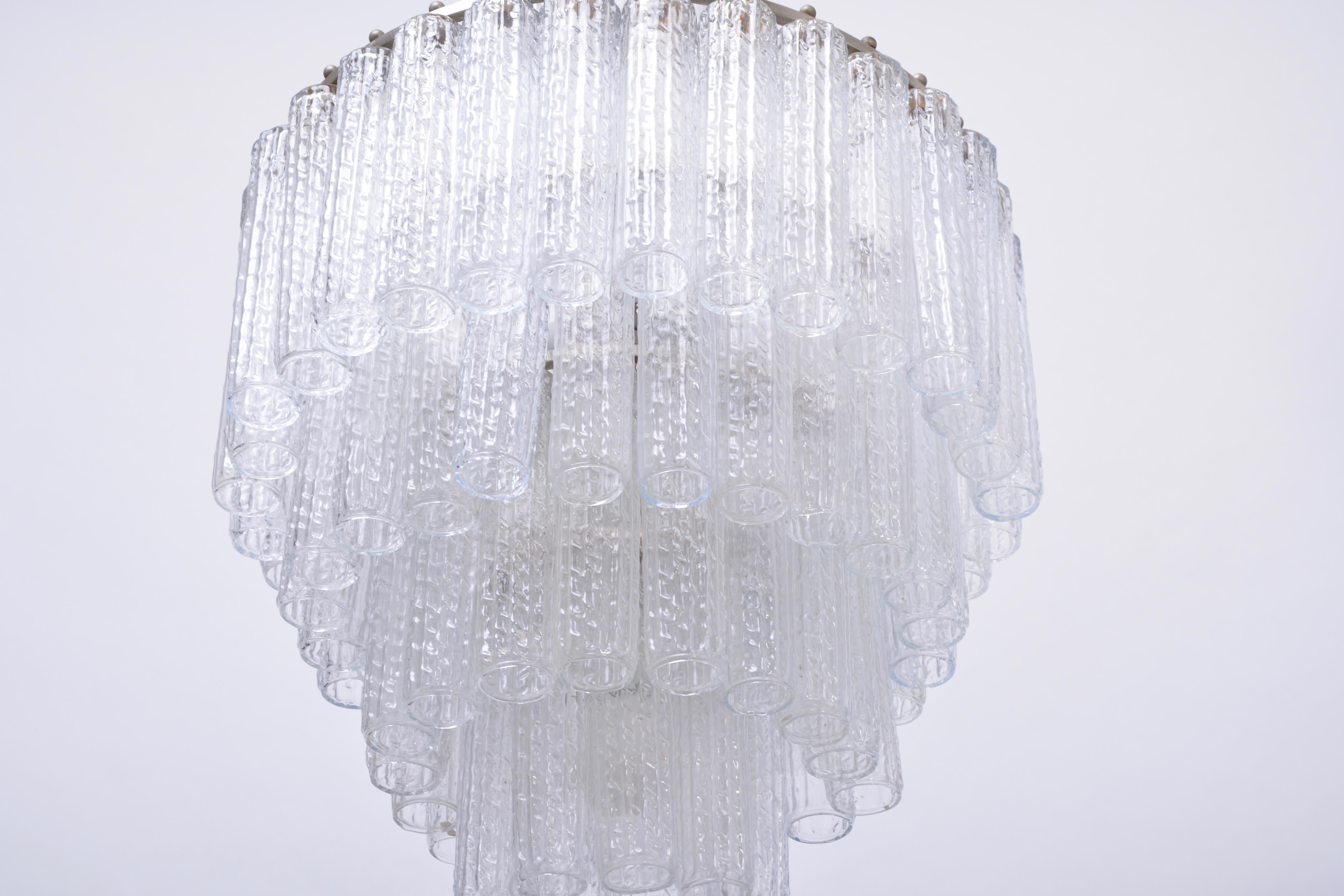 Italian Mid-Century Modern Glass chandelier in the style of Venini 6