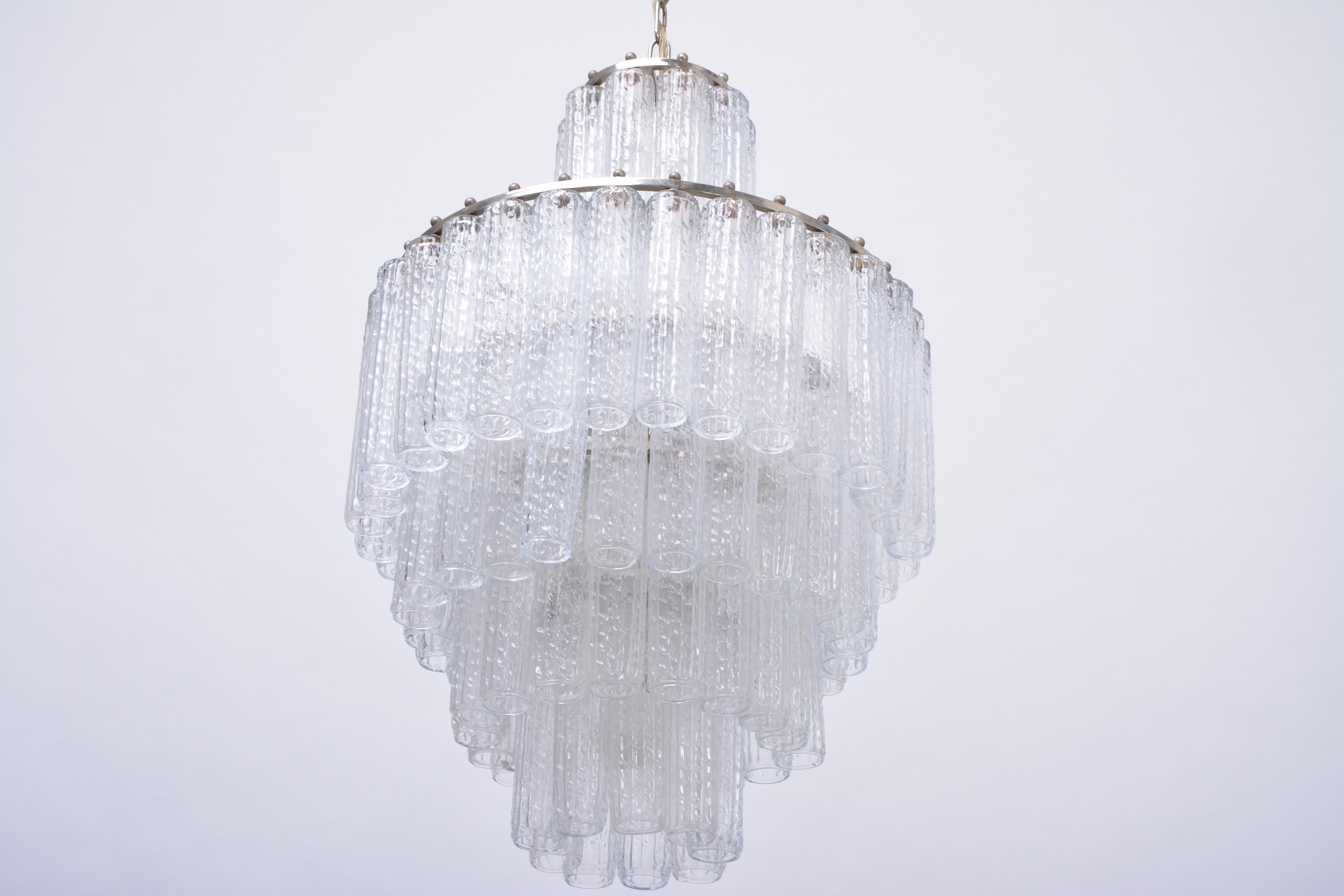 Italian Mid-Century Modern Glass chandelier in the style of Venini In Good Condition In Berlin, DE