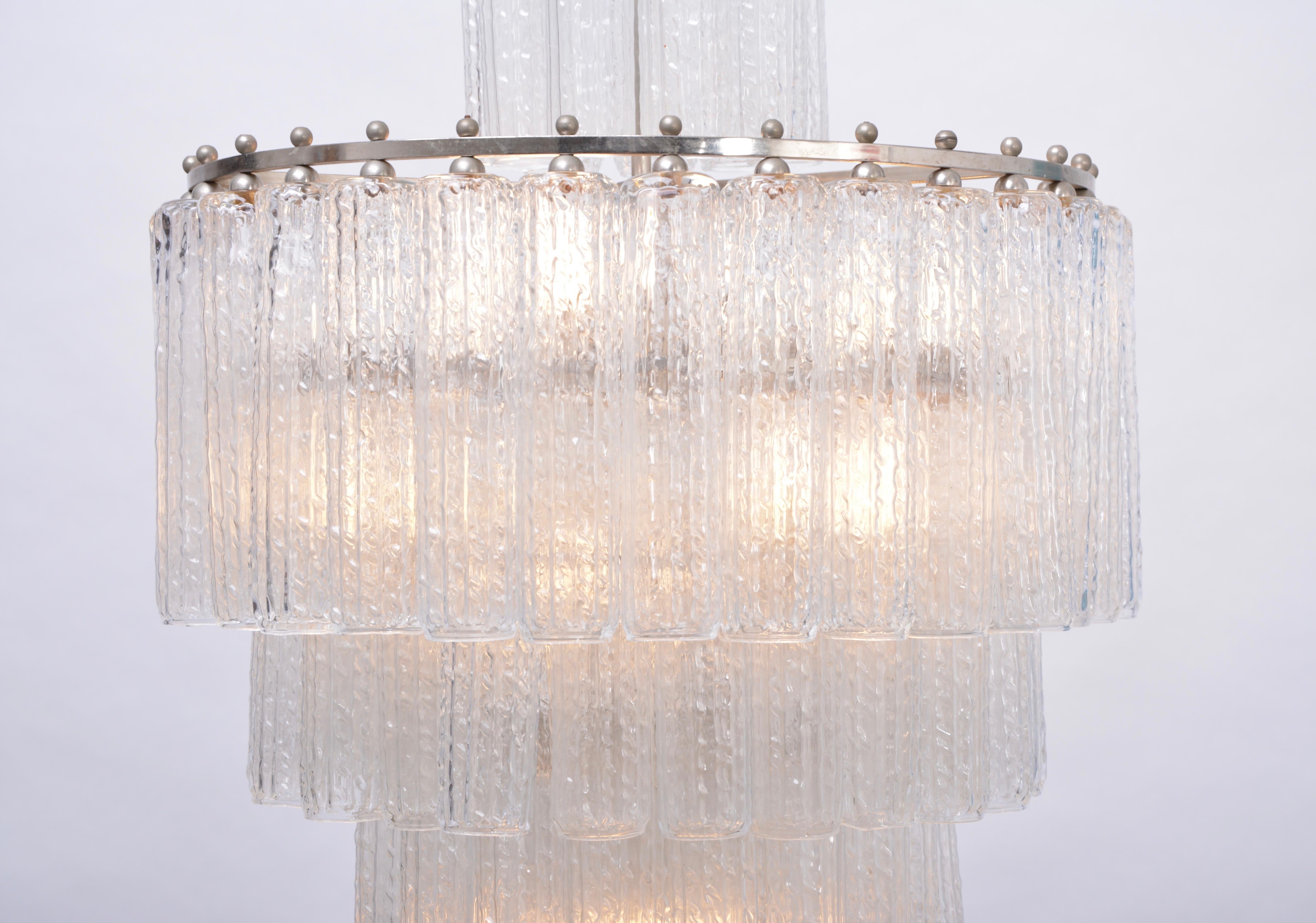 Italian Mid-Century Modern Glass chandelier in the style of Venini 2
