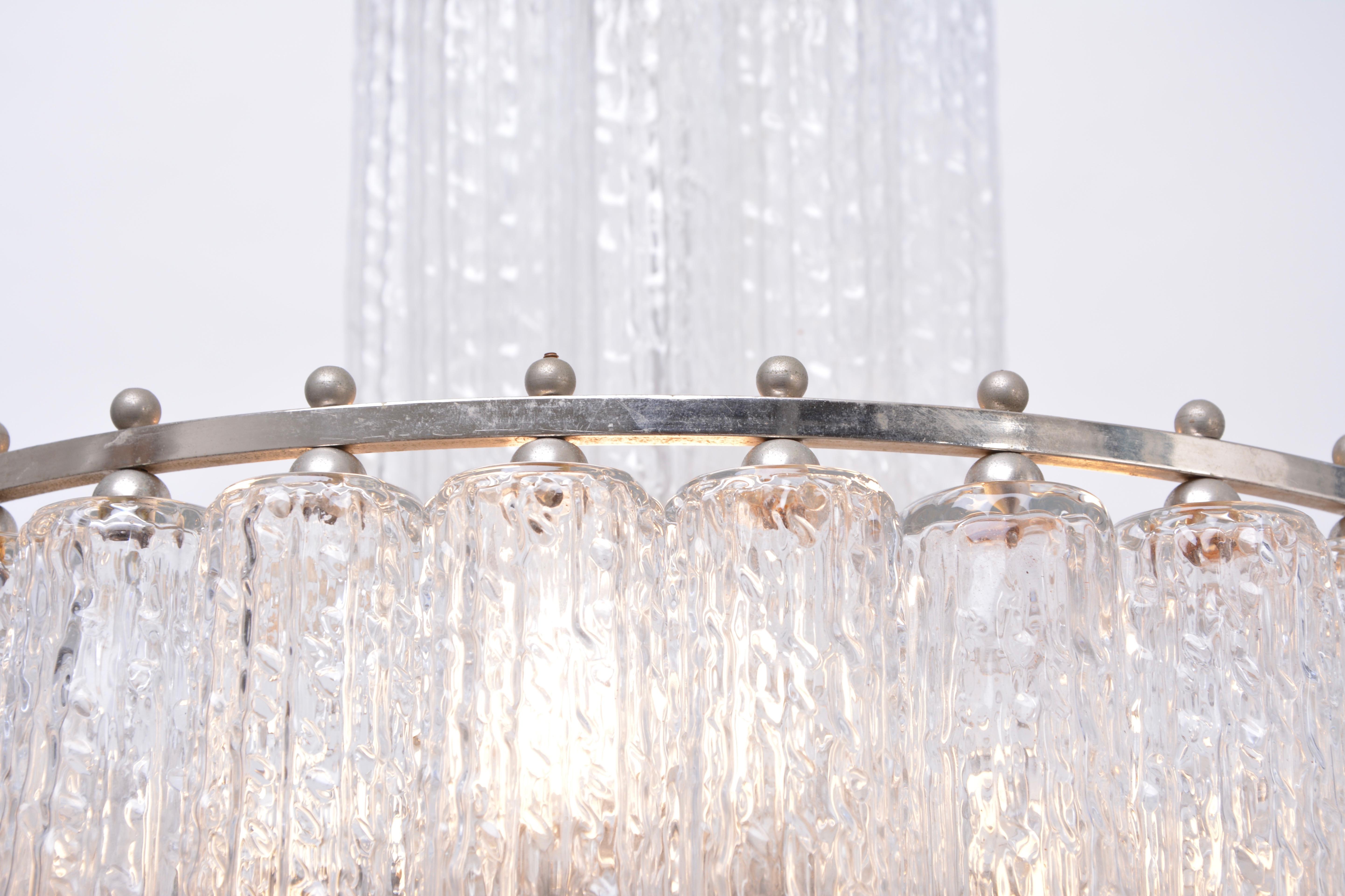 Italian Mid-Century Modern Glass chandelier in the style of Venini 3