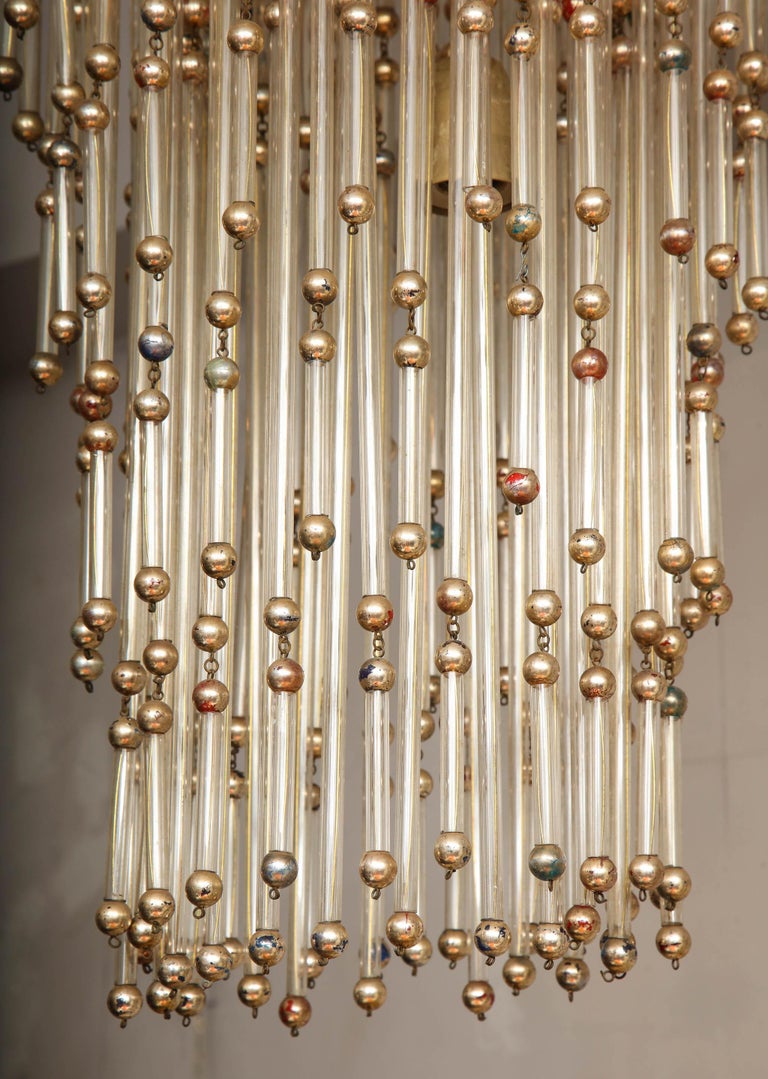 Late 20th Century Vintage Italian Glass Chandelier For Sale