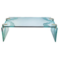 Vintage Italian Glass Coffee Table in the Style of Fontana Arte, c. 1960's