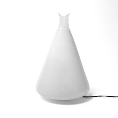 Vintage Italian Glass Floor Lamp by Leucos