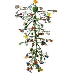 Vintage Italian Glass Flower Chandelier