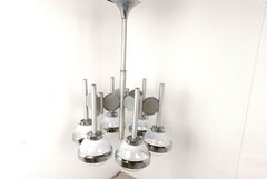 Vintage italian glass globe space age chandelier, 1970s