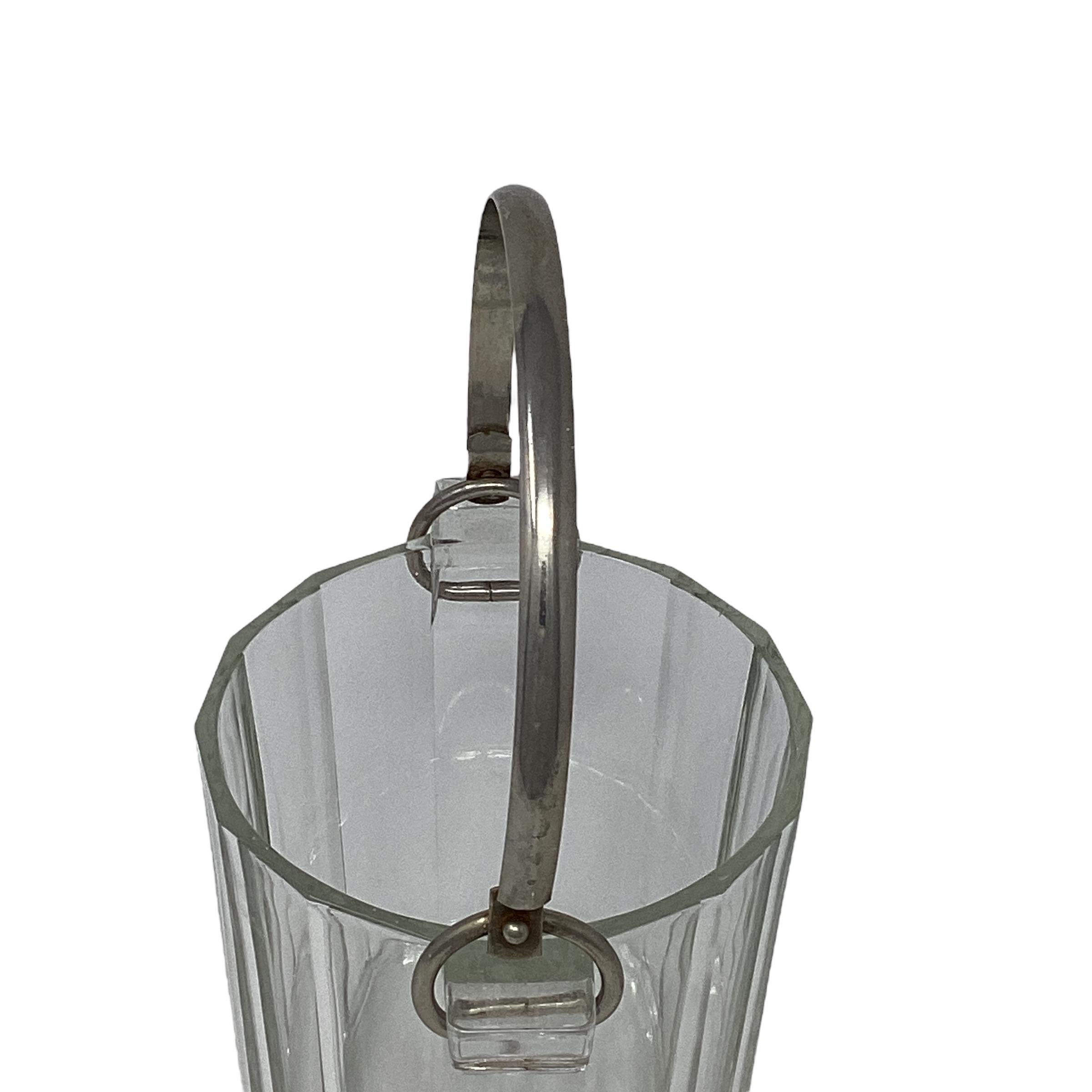 Vintage Italian Glass Ice Bucket  In Good Condition For Sale In Chapel Hill, NC