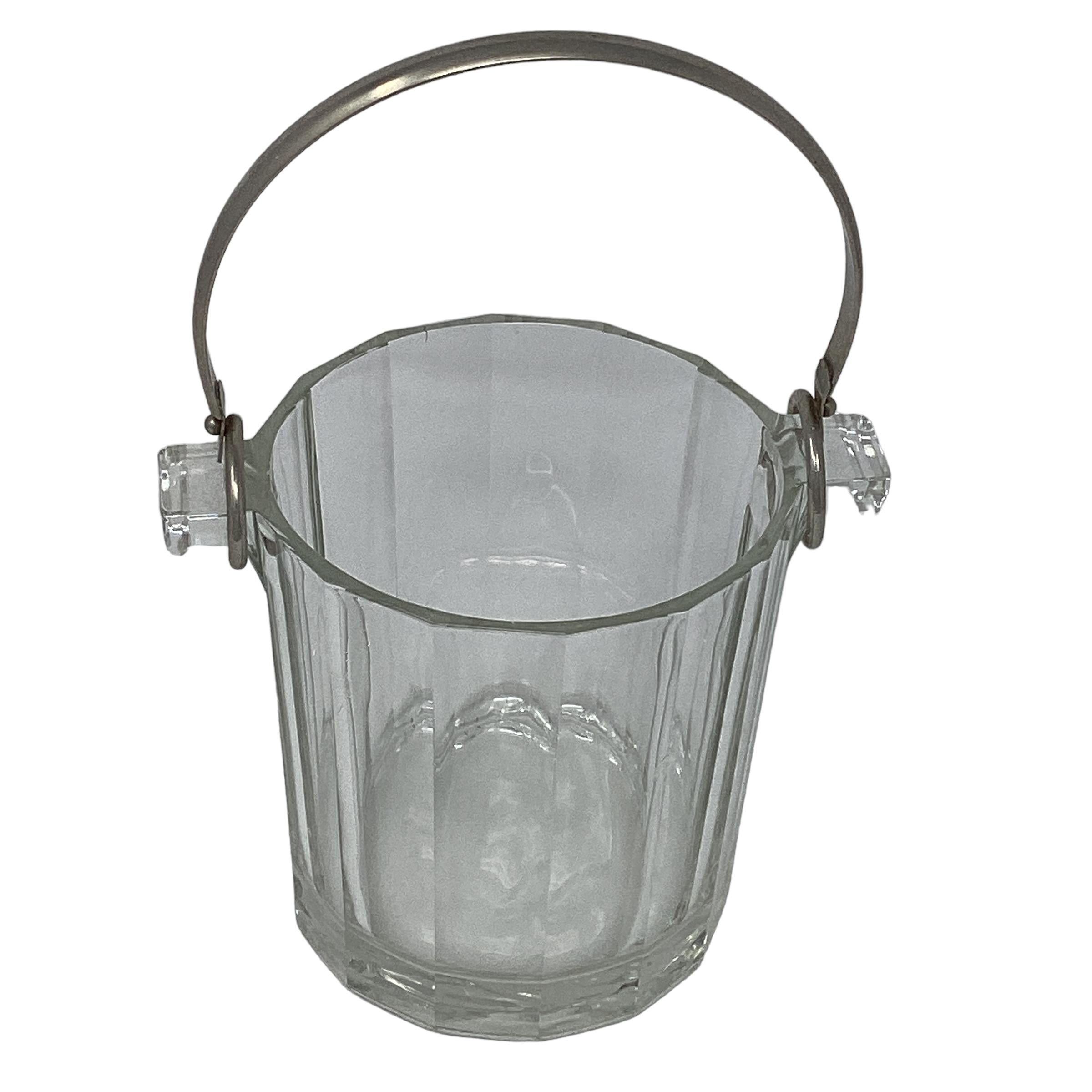 Vintage Italian Glass Ice Bucket  In Good Condition For Sale In Chapel Hill, NC