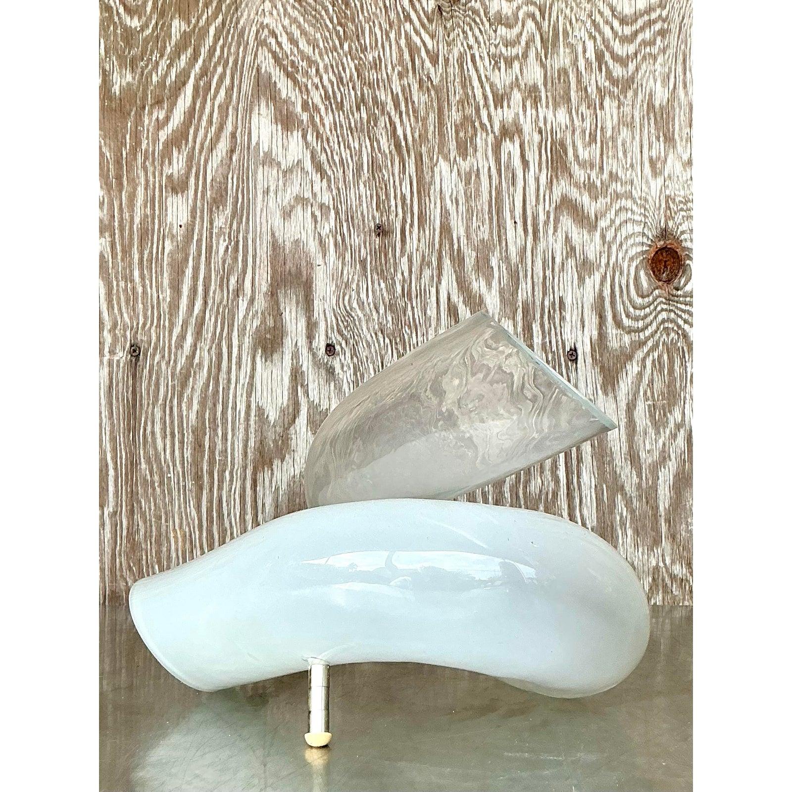 Moderne Vintage Italian Glass Knot Table Lamp en vente