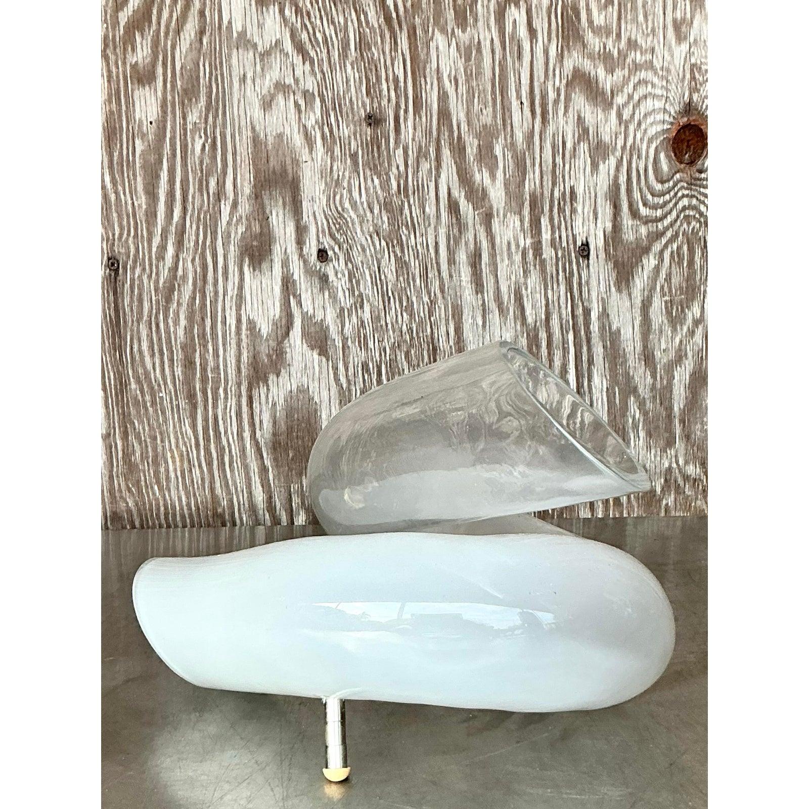 Vintage Italian Glass Knot Table Lamp Bon état - En vente à West Palm Beach, FL