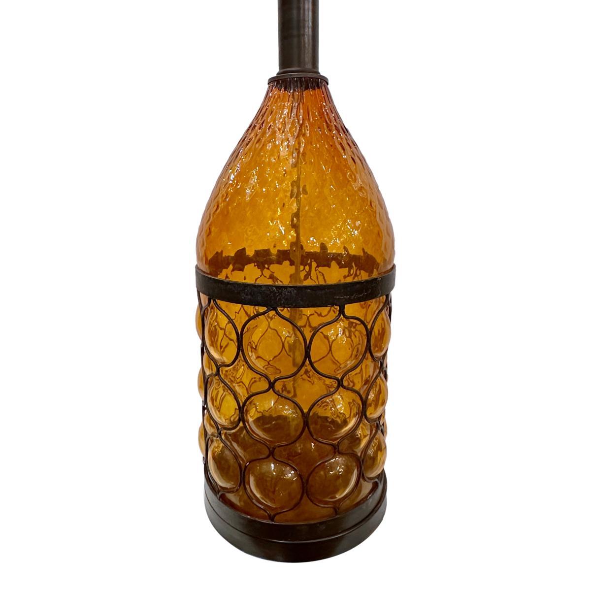 Mid-20th Century Vintage Italian Glass Lamp For Sale