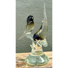 Vintage Italian Glass Lovebirds After Murano