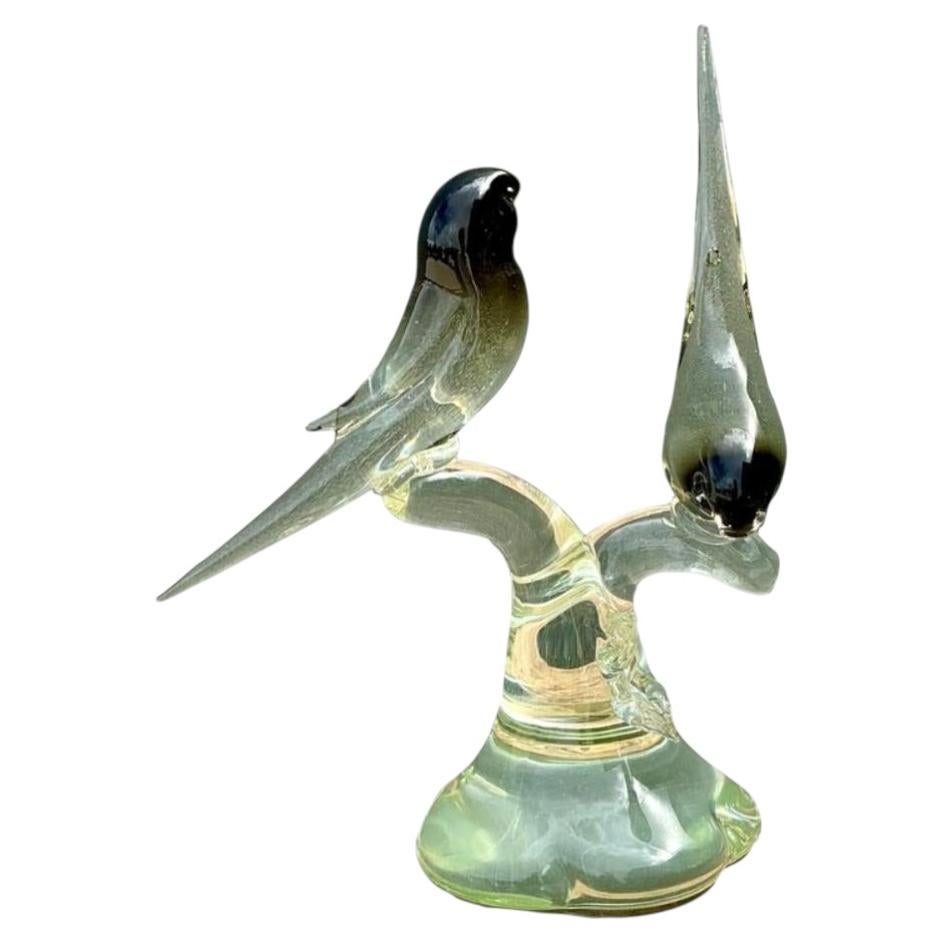Vintage Italian Glass Lovebirds After Murano