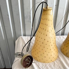 Vintage Italian Glass Pendant Lamps by Toso & Massari for Leucos - A Pair