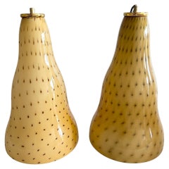 Vintage Italian Glass Pendant Lamps by Toso & Massari for Leucos - A Pair