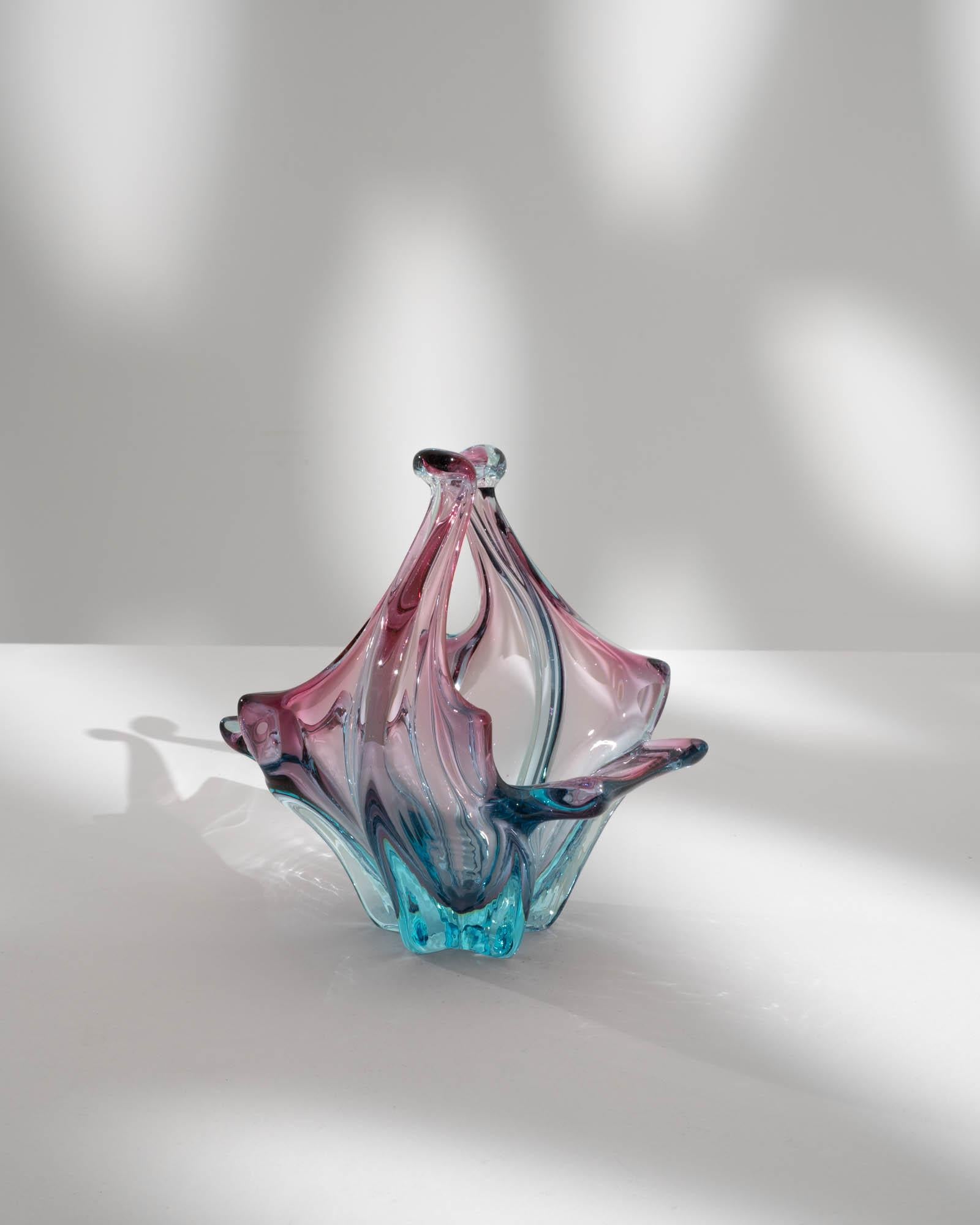 Blown Glass Vintage Italian Glass Plateau For Sale