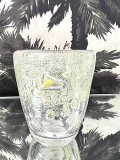 Murano Glass Vase with Large Air Bubbles in Citrine Yellow, c. 1980's