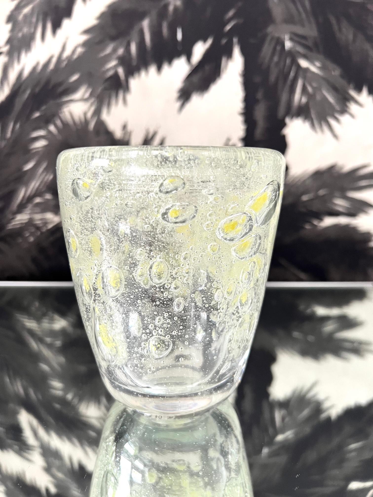 glass vase with air bubbles