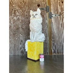 Vintage Italian Glazed Ceramic Cat