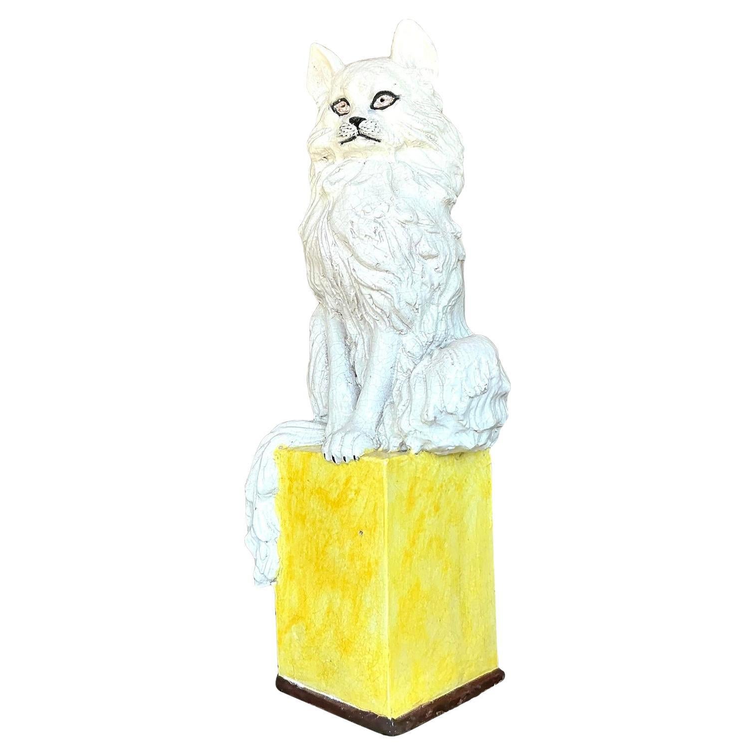 Vintage Italienisch glasierte Keramik Katze