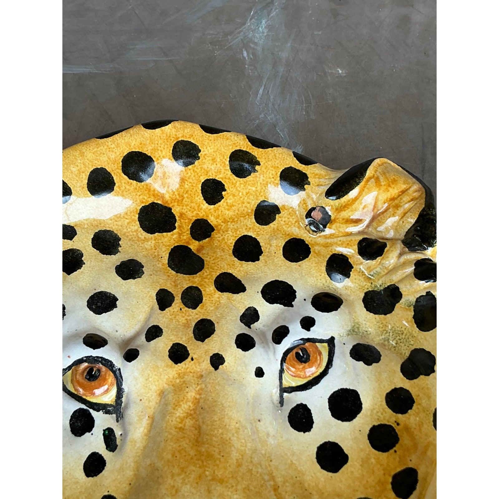 Céramique Assiette Guépard vintage en céramique émaillée italienne en vente