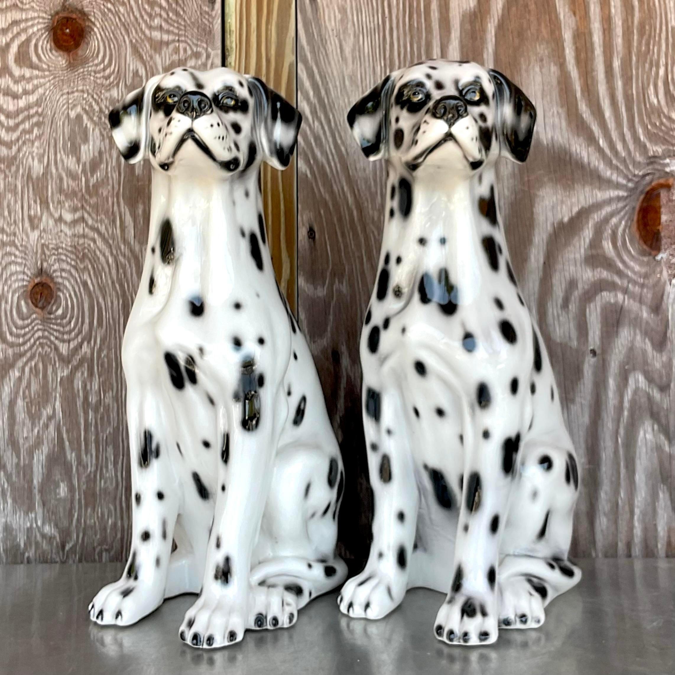 XX secolo Dalmata in ceramica smaltata italiana d'epoca - una coppia in vendita