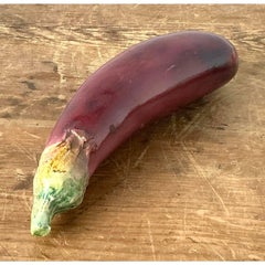 Vintage Italian Glazed Ceramic Eggplant