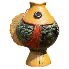 Vintage Italian Glazed Ceramic Fish