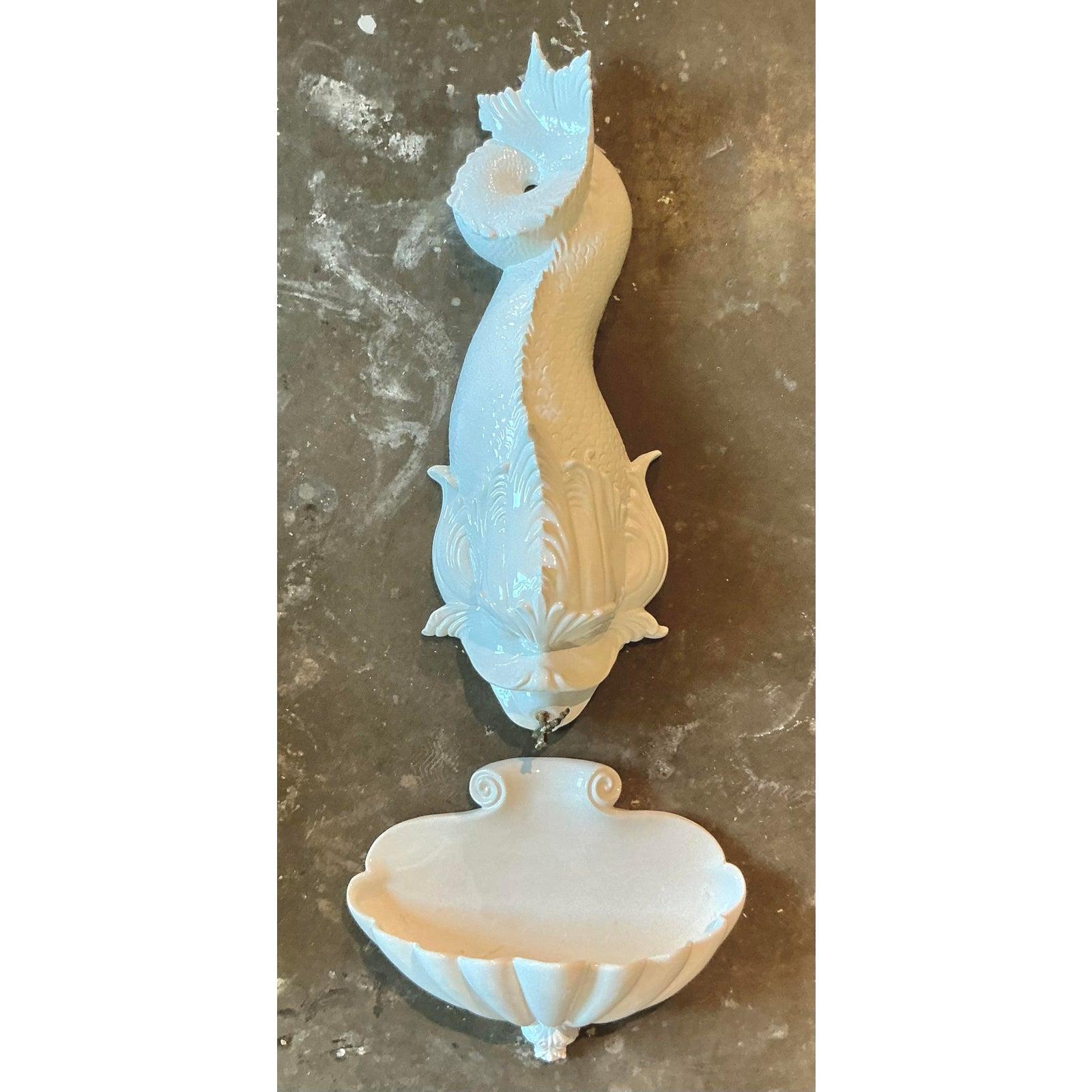 Vintage Italienisch glasierte Keramik Koi Lavabo (Hollywood Regency) im Angebot