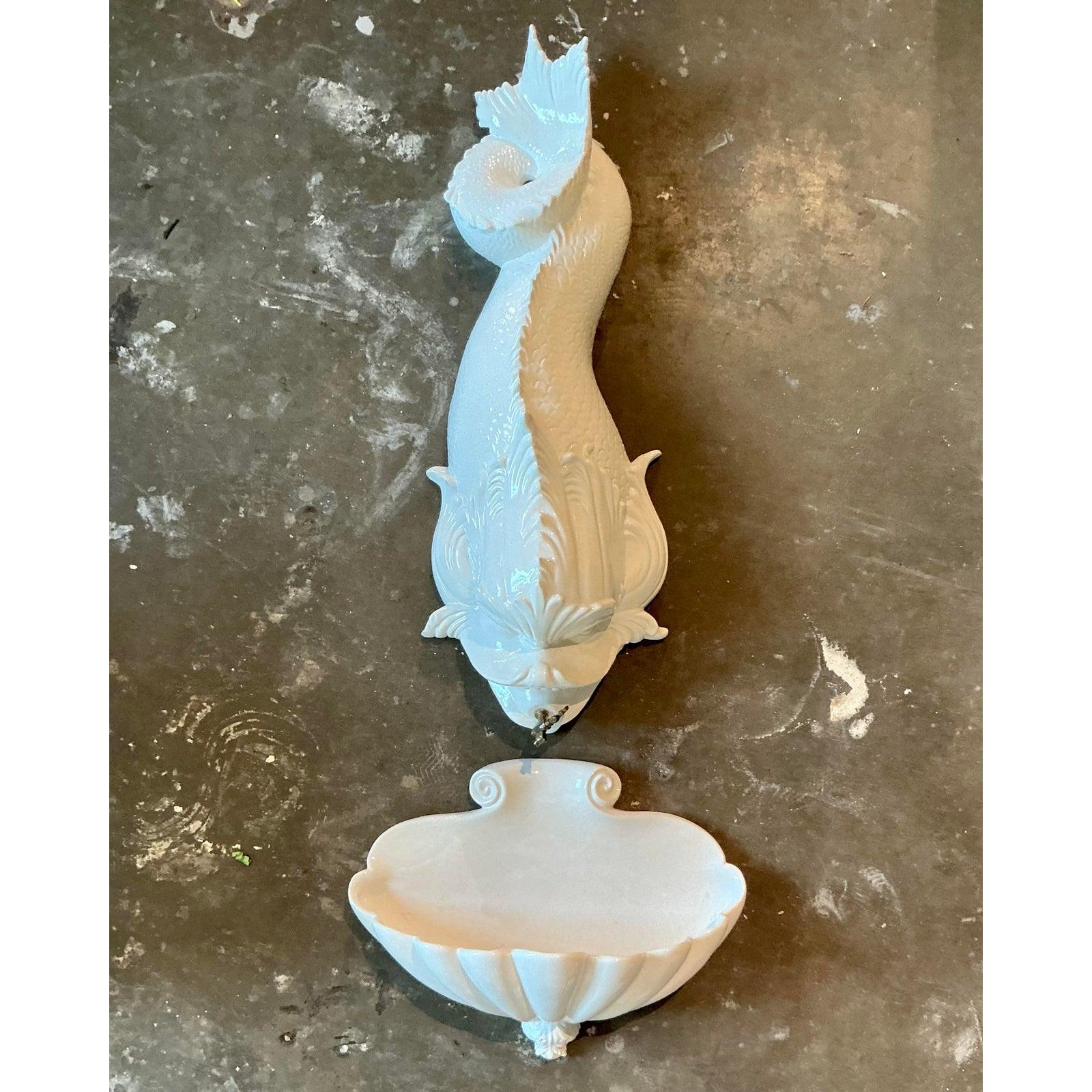 Vintage Italienisch glasierte Keramik Koi Lavabo im Angebot 1