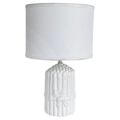 Vintage Italian Lamp de cerámica esmaltada,  Espárragos atados con cinta
