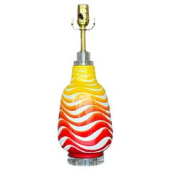 Vintage Italian Glazed Ceramic Lamp
