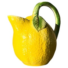 Vintage Italian Glazed Ceramic Lemon Pitcher