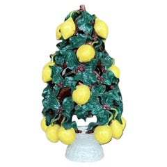 Vintage Italienisch glasierte Keramik Zitrone Topiary