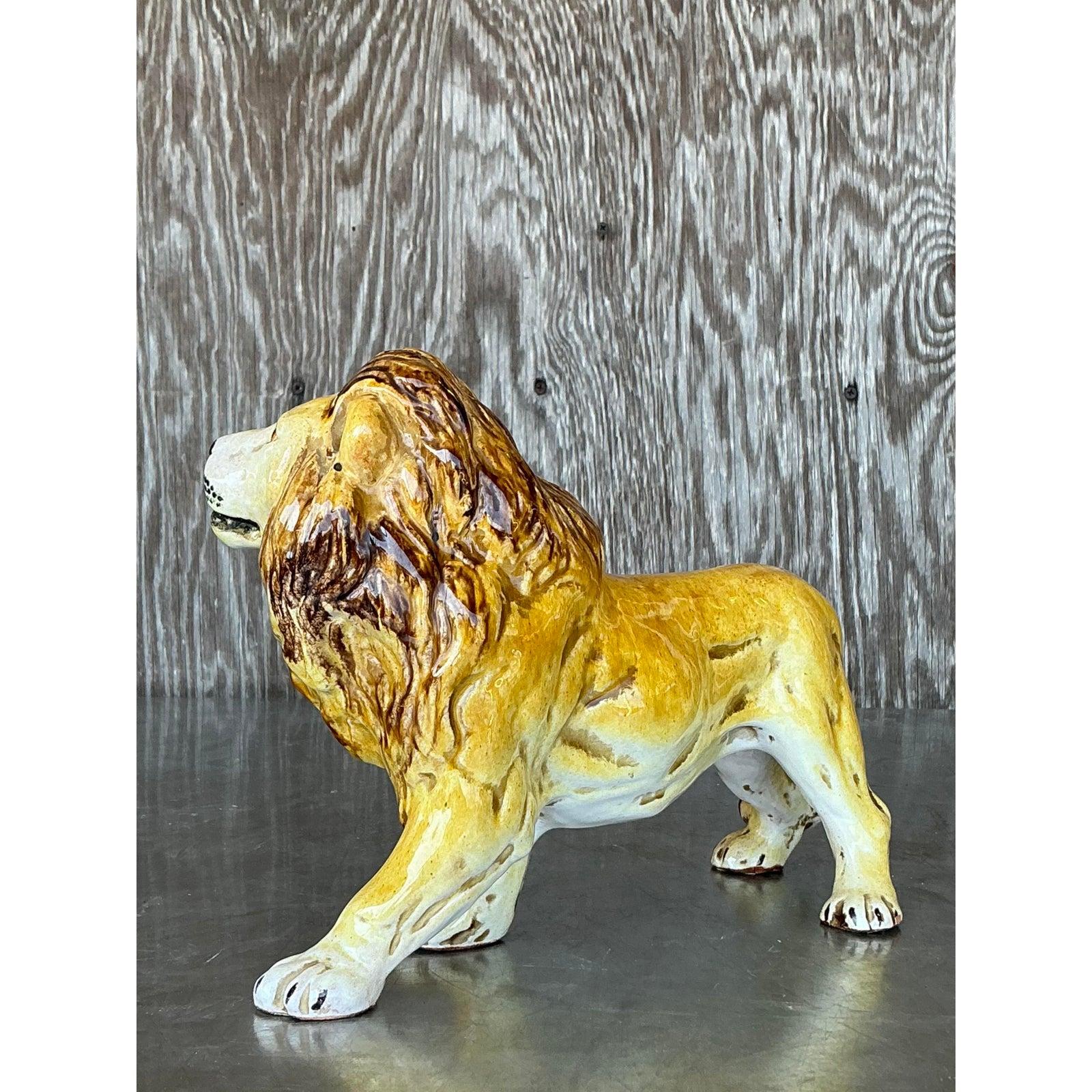XX secolo Leone italiano d'epoca in ceramica smaltata in vendita