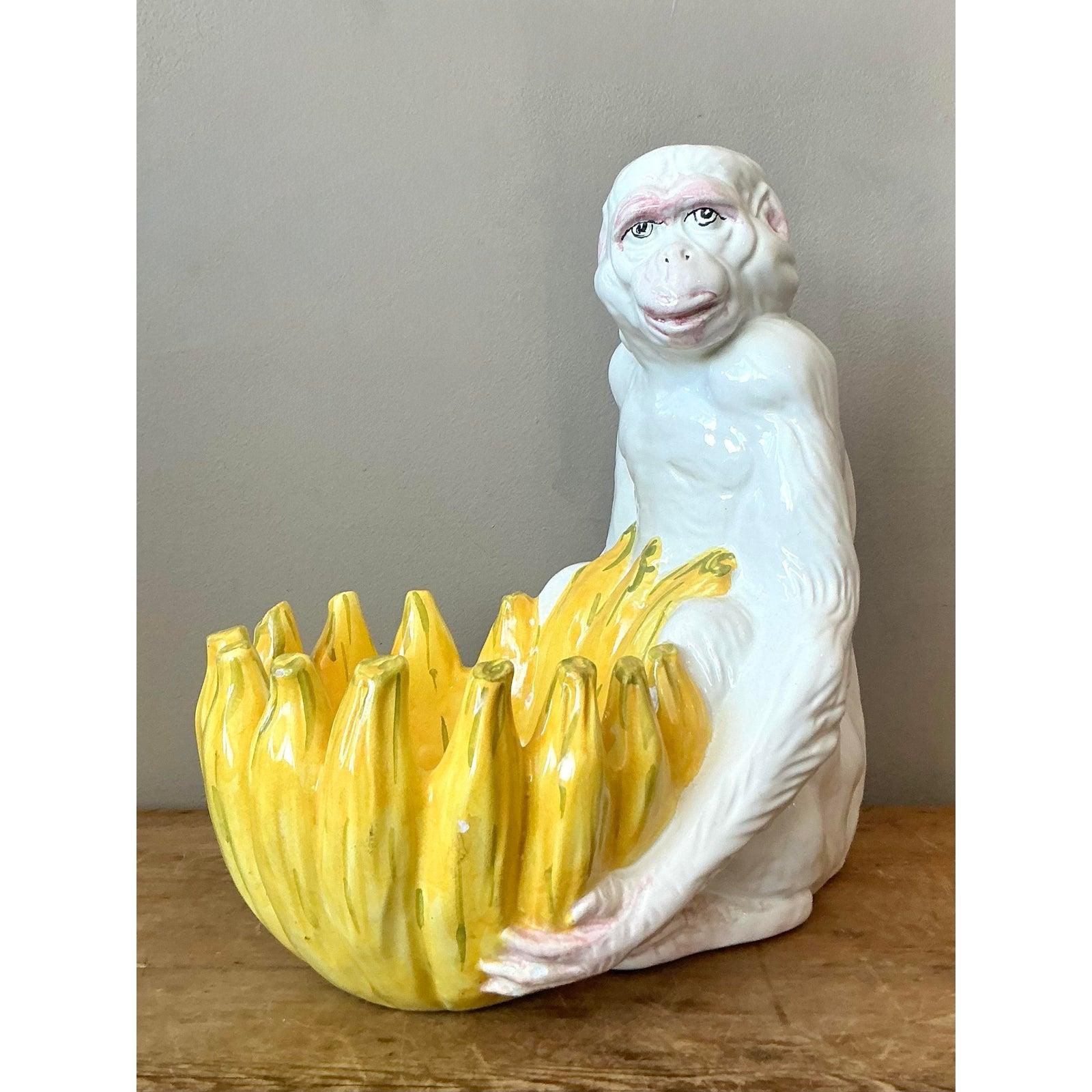 Italiano Scimmia in ceramica smaltata italiana vintage in vendita