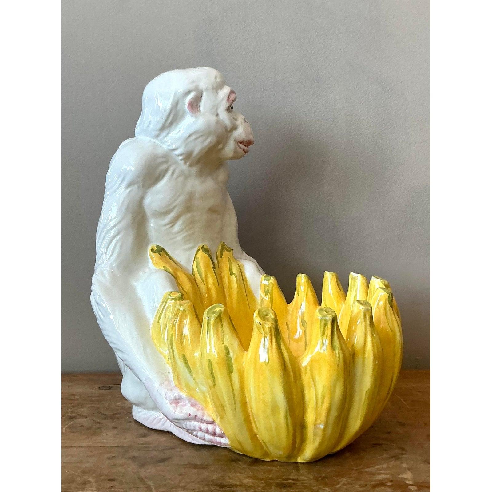 XX secolo Scimmia in ceramica smaltata italiana vintage in vendita