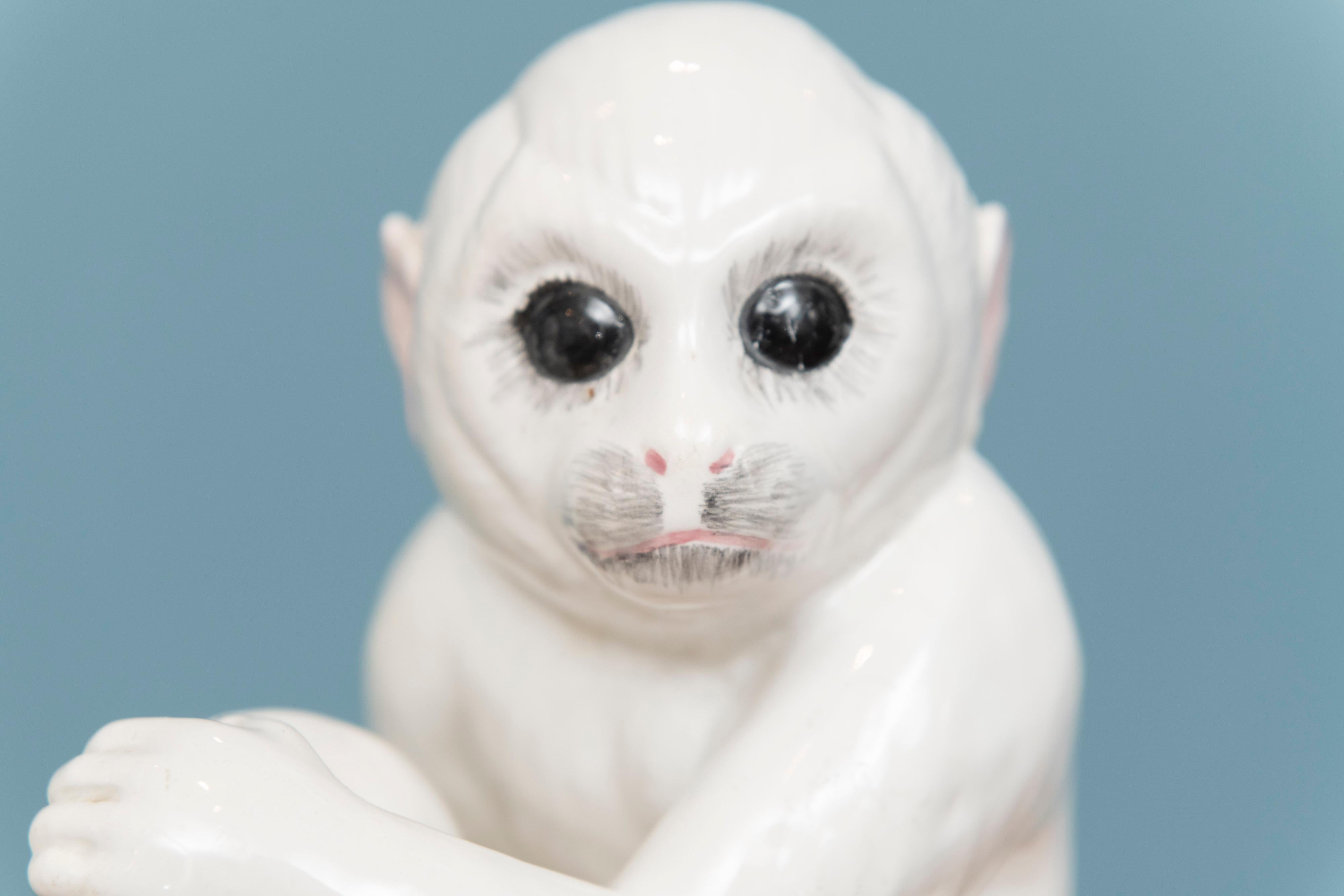 Vintage Italian Glazed Ceramic Monkeys For Sale 1