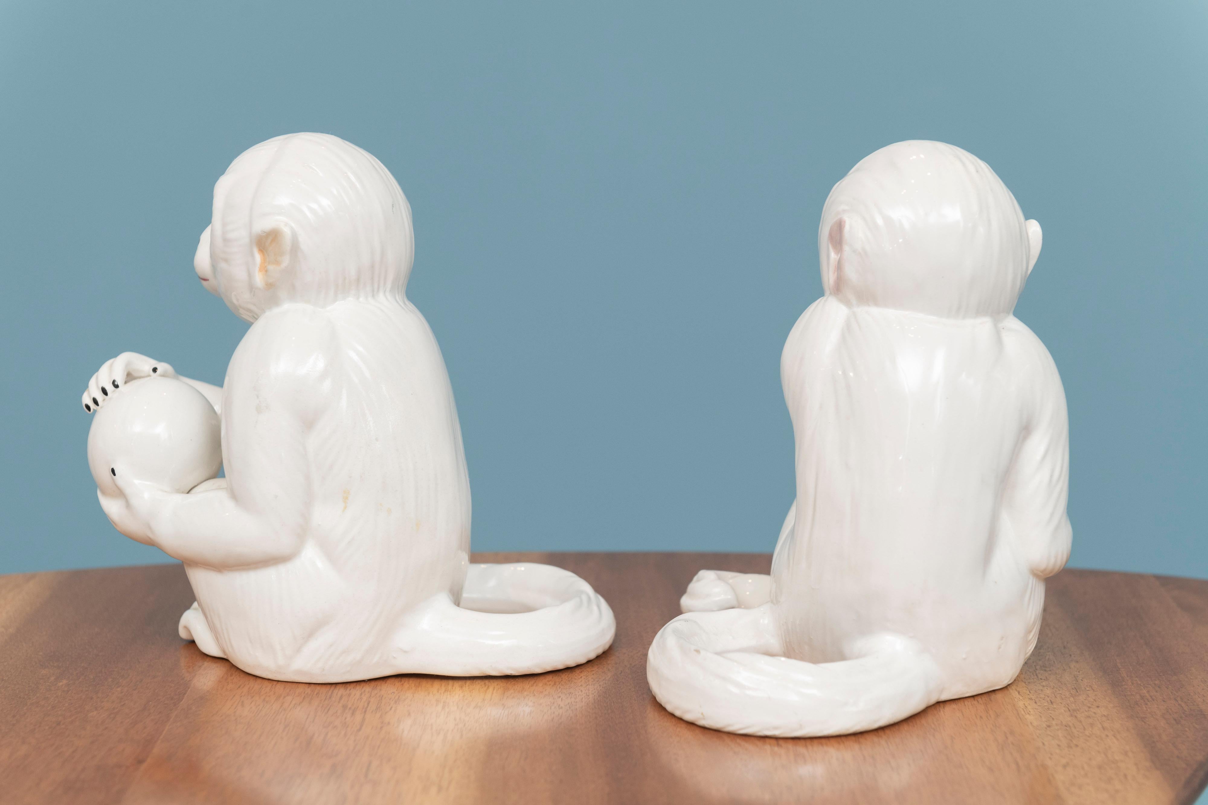 Vintage Italian Glazed Ceramic Monkeys For Sale 2